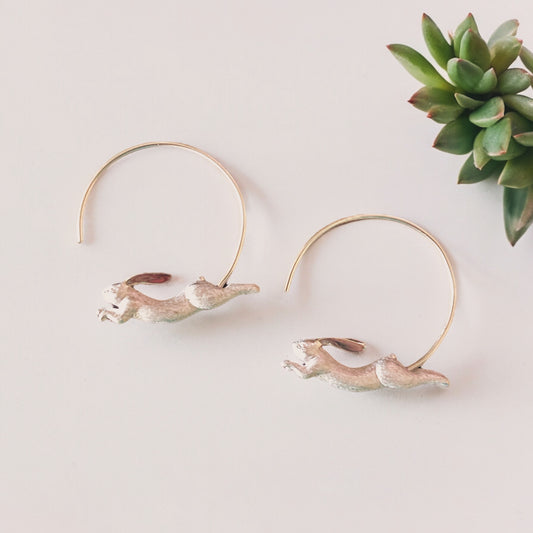 Sterling Silver Bunny Hoops